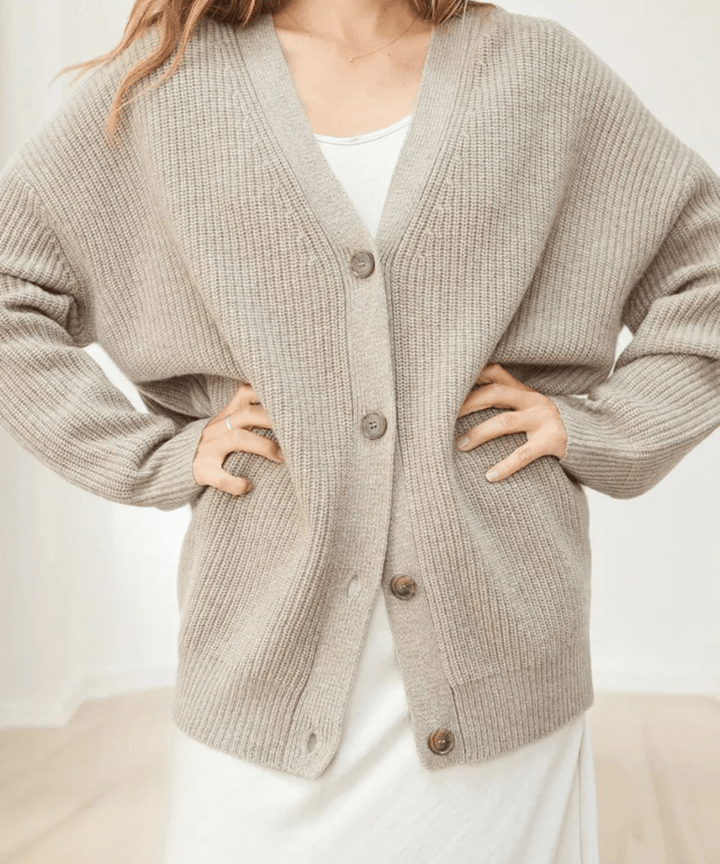 Levoire | Gilet Tricot Cocoon Confortable Taupe