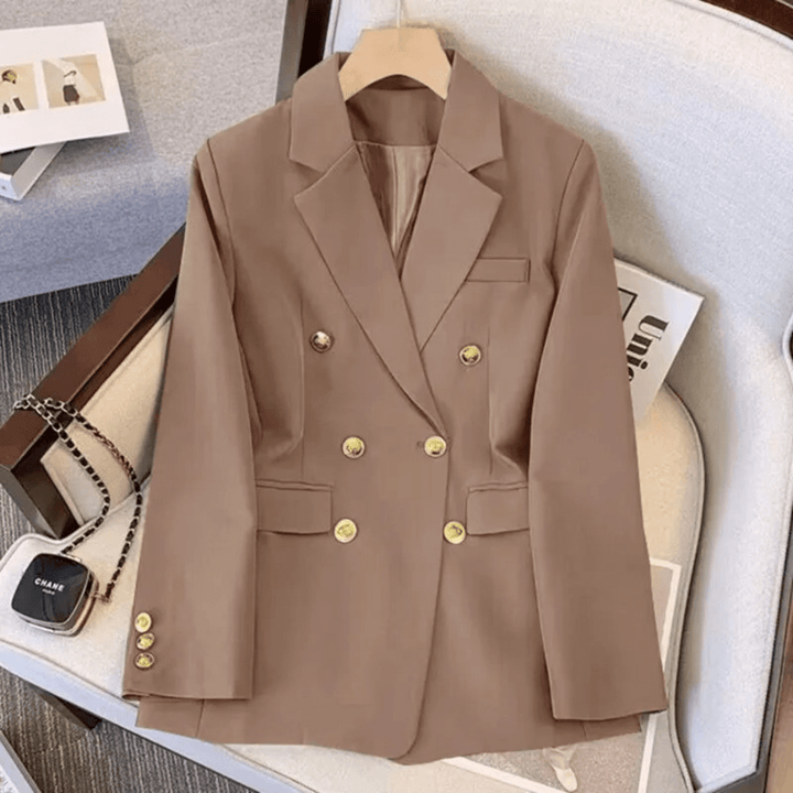 Levoire | Blazer Chic Boutons Dorés Braun