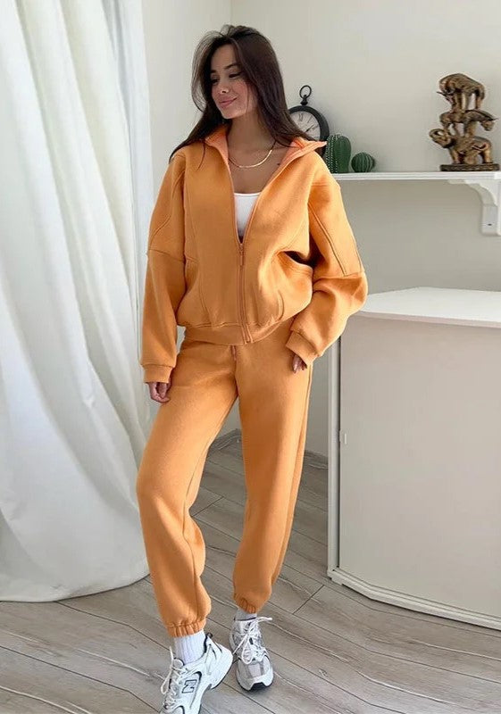 Levoire | Sweat À Capuche De Loisirs Avec Zip Orange