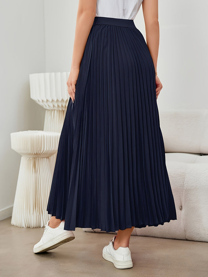 Levoire | Jupe Mi-Longue À Volant Monochrome Avec Taille Élastique