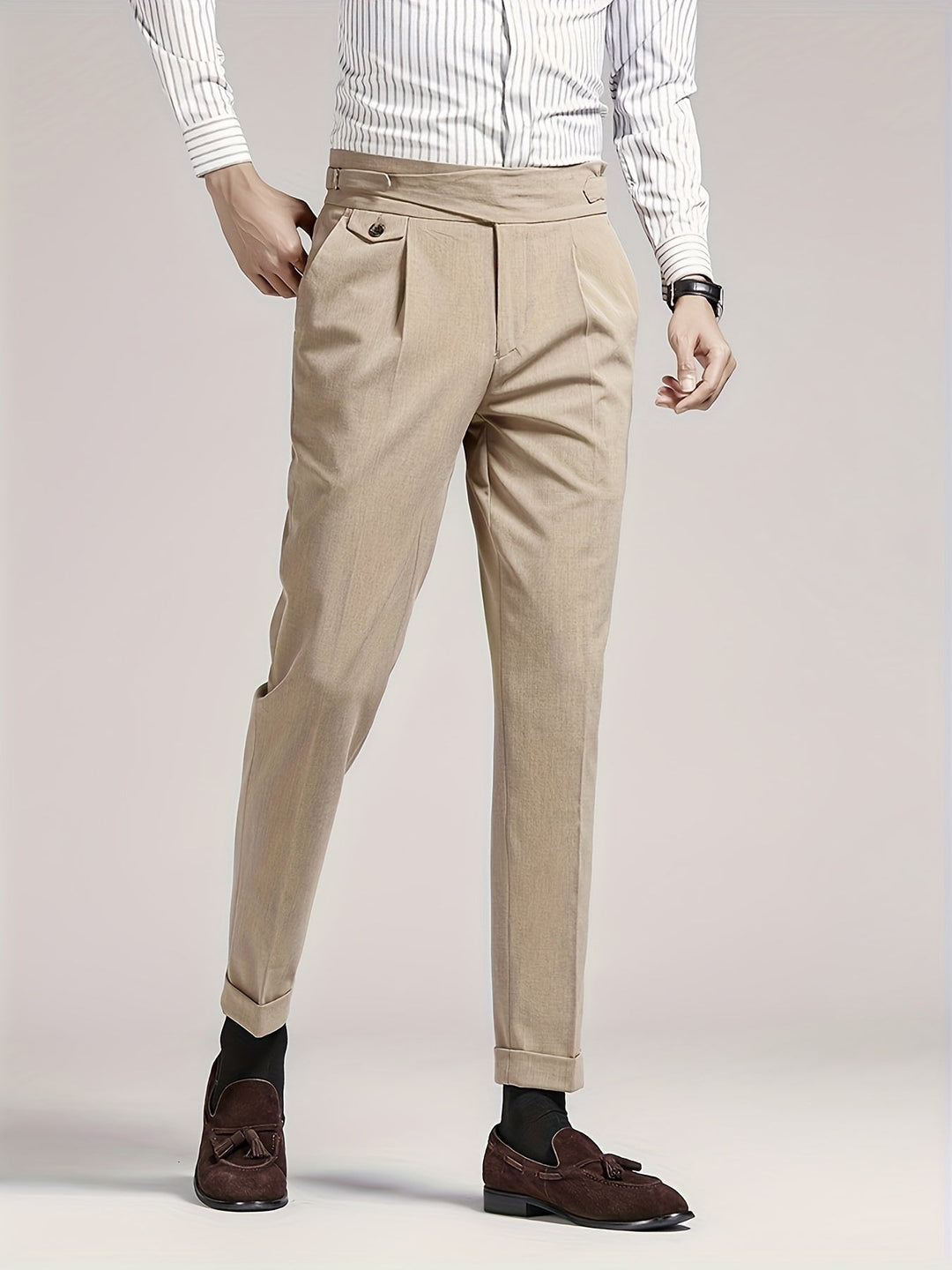 Levoire | Pantalons Regular Fit Unis Khaki