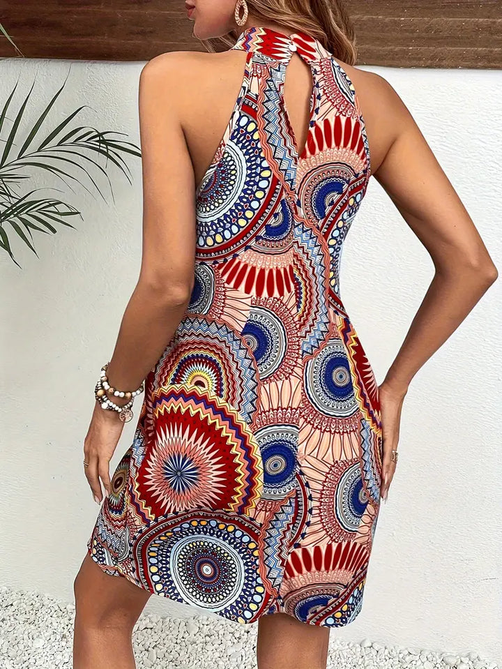 Levoire | Robe À Dos Nu Imprimée