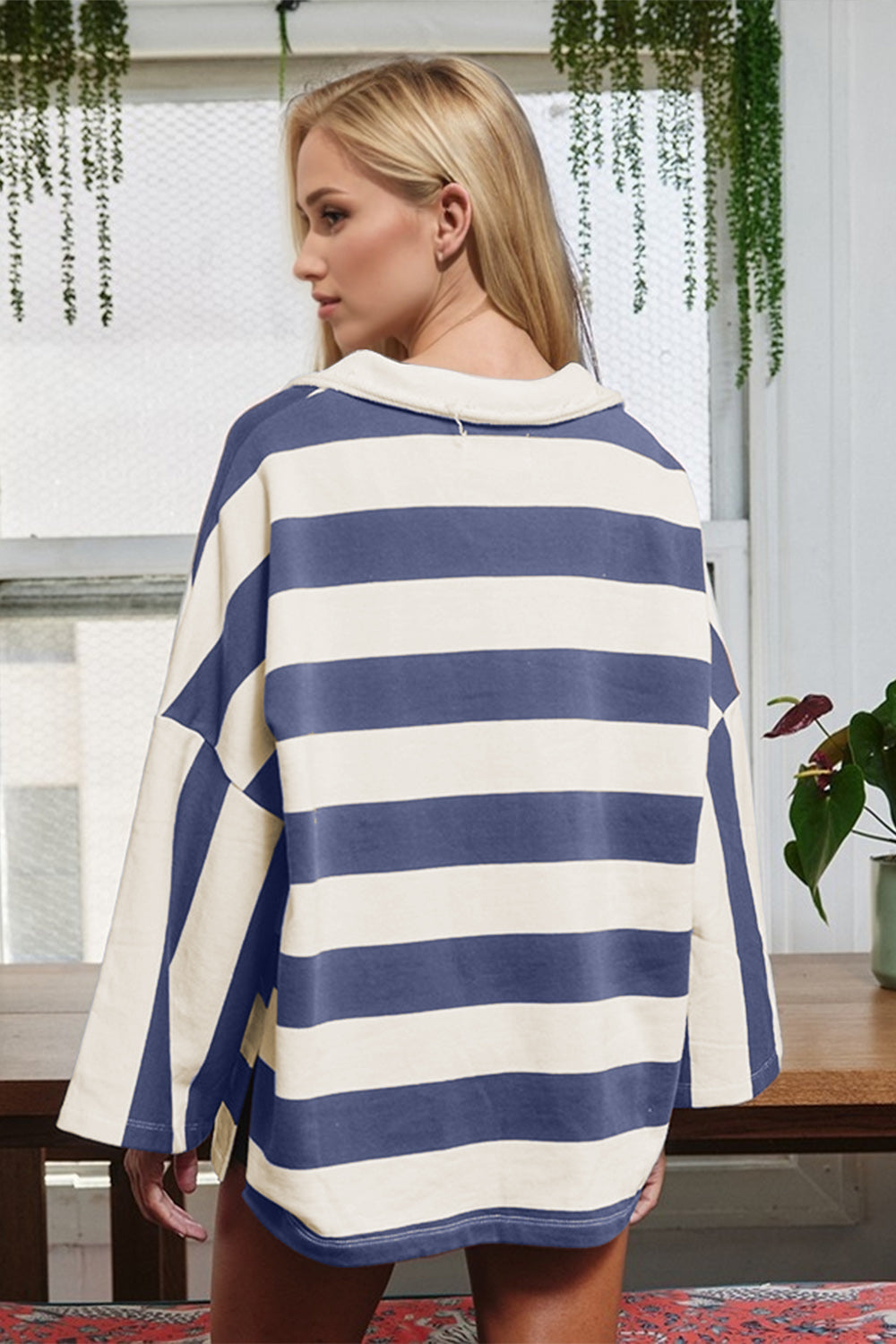 Levoire | Oh Rayé Col Jonny Manches Longues T-Shirt