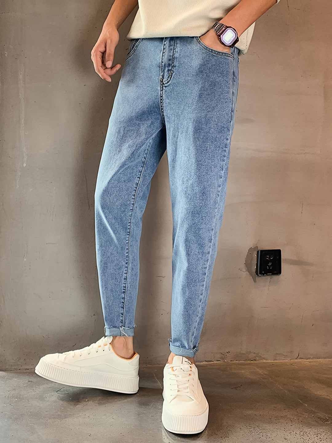 Levoire | Slim Fit Stretch Jeans En Denim À Taille Moyenne