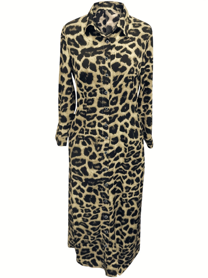 Levoire | Robe Maxi Avec Imprimé Léopard Et Boutons