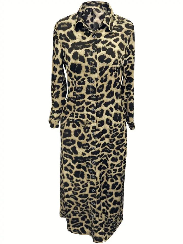 Levoire | Robe Maxi À Motif Léopard Et Boutons