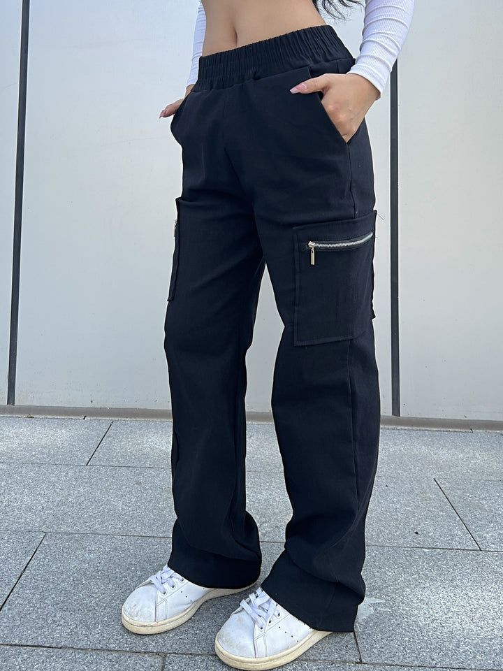 Levoire | Pantalons Cargo Droits Noir