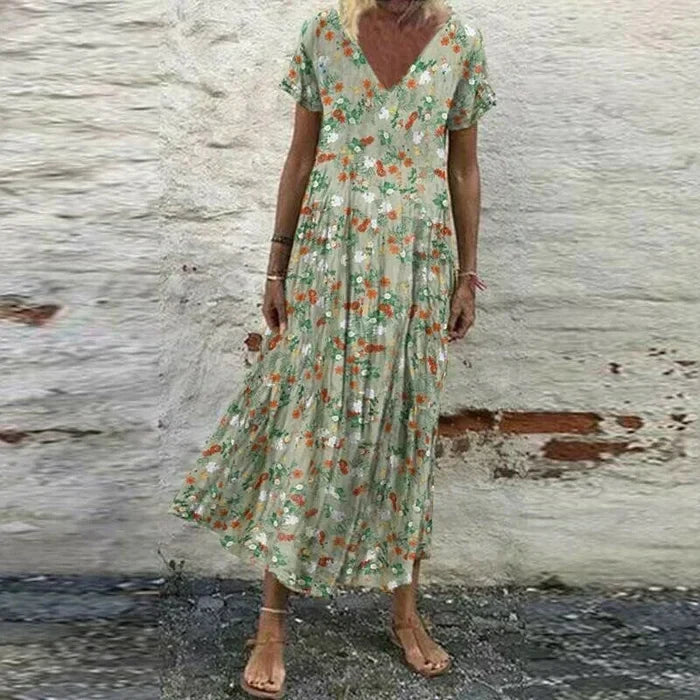 Levoire | Robe Fleurie D'Été Vert clair