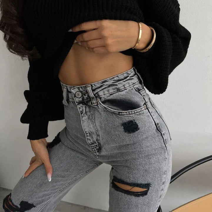 Levoire | Jeans taille haute droit long