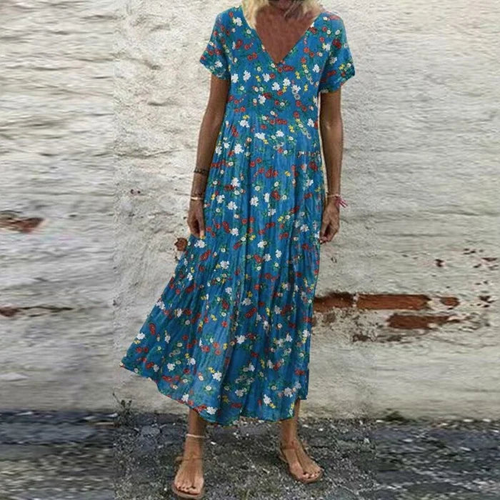 Levoire | Robe Fleurie Avec Une Ambiance Estivale Bleu
