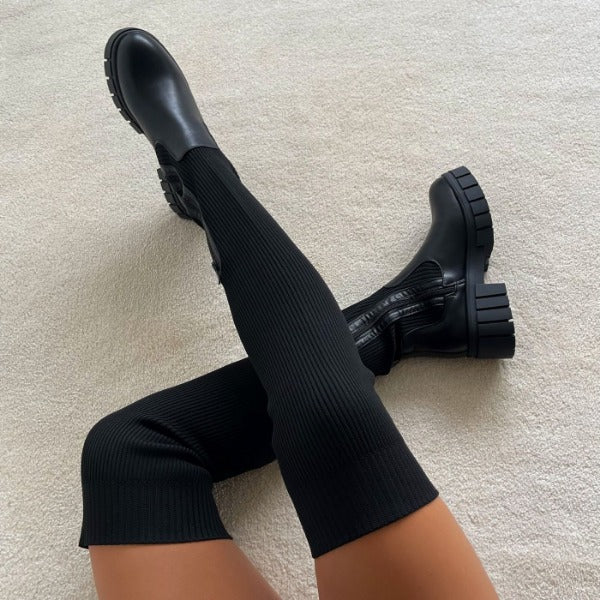 Levoire | Leie Chaussettes Respirantes Tricotage Et Bottes Hautes Antidérapantes Noir