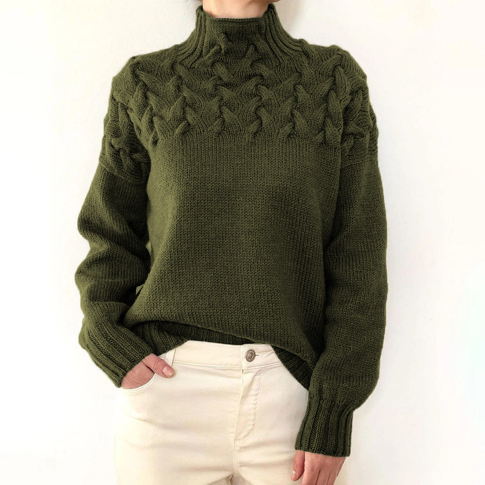 Levoire | Pull en maille à col montant Vert foncé