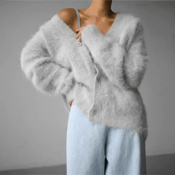 Levoire | Gilet Femme Capuche Décontracté Chaud Gris clair Taille unique