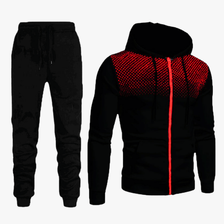 Levoire | Ensemble Survêtement Jogging Homme Noir Rouge
