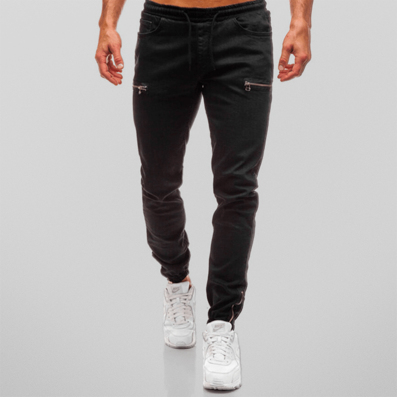 Levoire | Pantalon Homme Denim Jogging Détente Ajustée Noir
