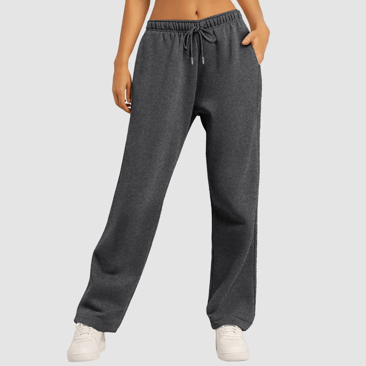 Levoire | Pantalon pour femmes Pantalon de jogging confortable avec jambes larges Gris foncé