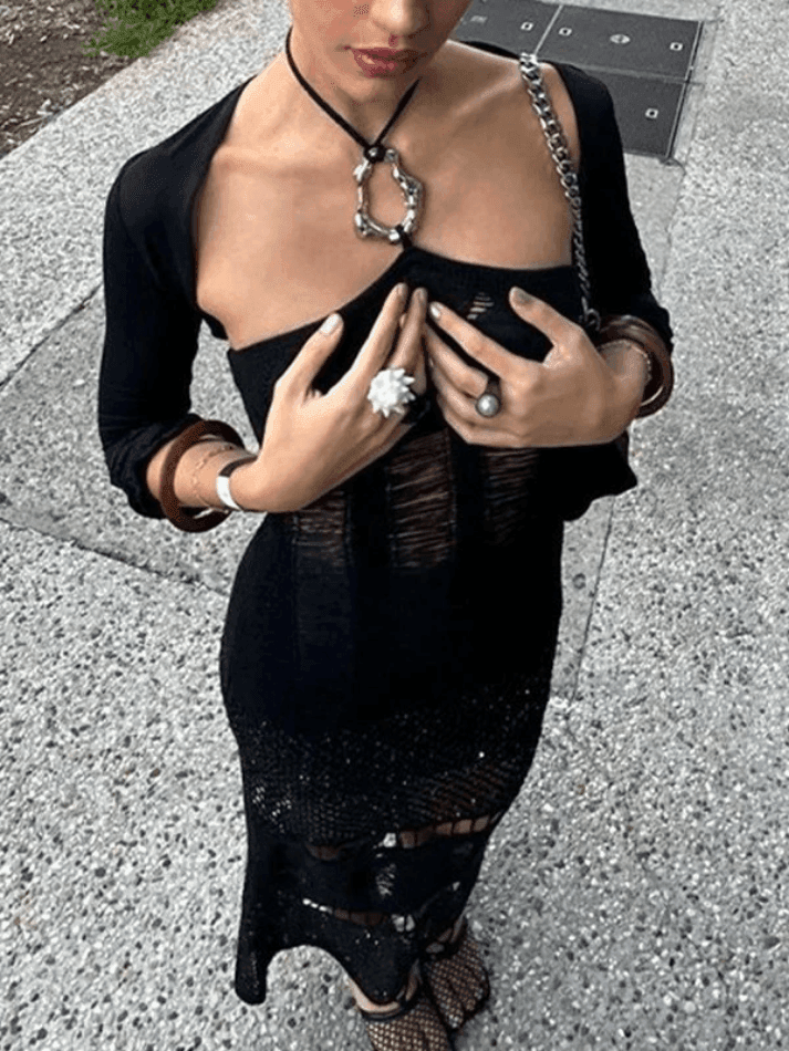 Levoire | Robe Maxi Bodycon À Col Halter Déchiré