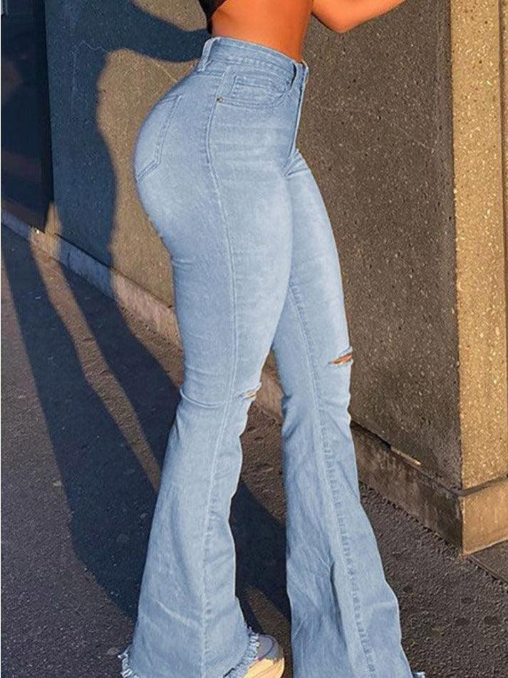 Levoire | Jean Taille Haute Déchiré Avec Des Dommages