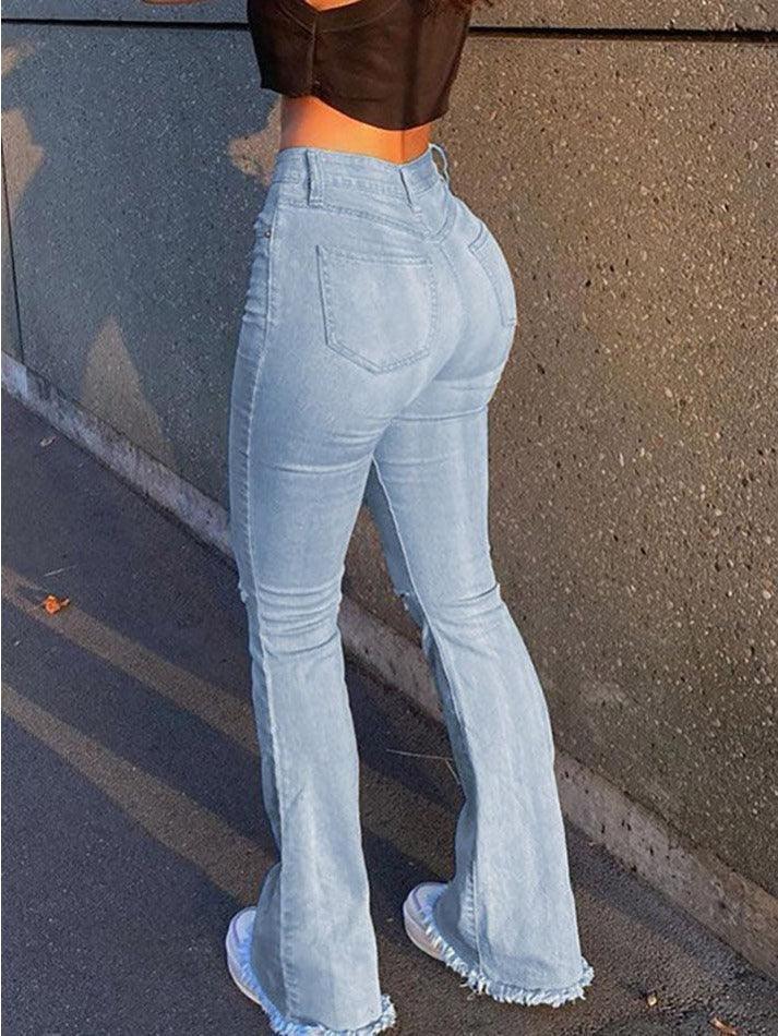 Levoire | Jean Taille Haute Déchiré Avec Des Dommages