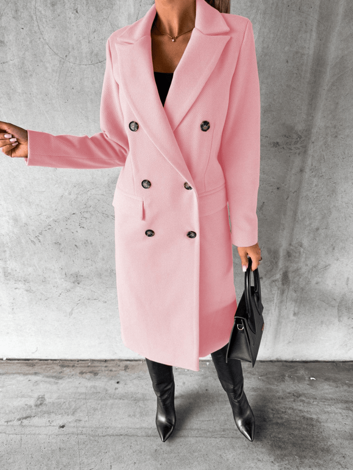 Levoire | Manteau de luxe en laine pour femmes Trench-coat long Design classique Rosa
