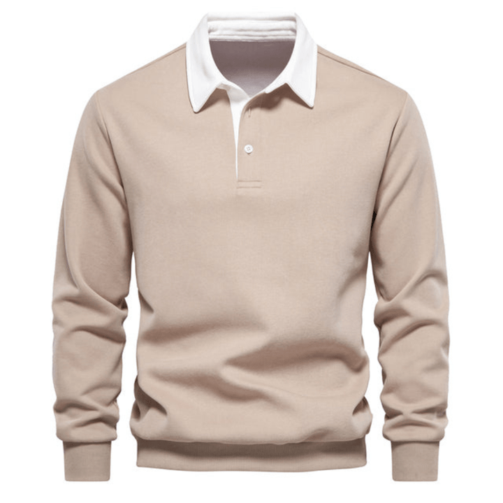 Levoire | Polo pull stylé à manches longues pour hommes Beige
