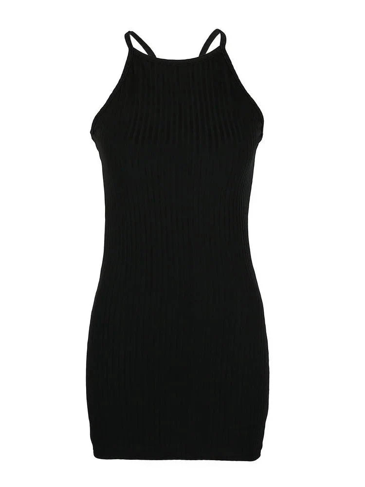 Levoire | Robe Sans Manches En Rib Noir