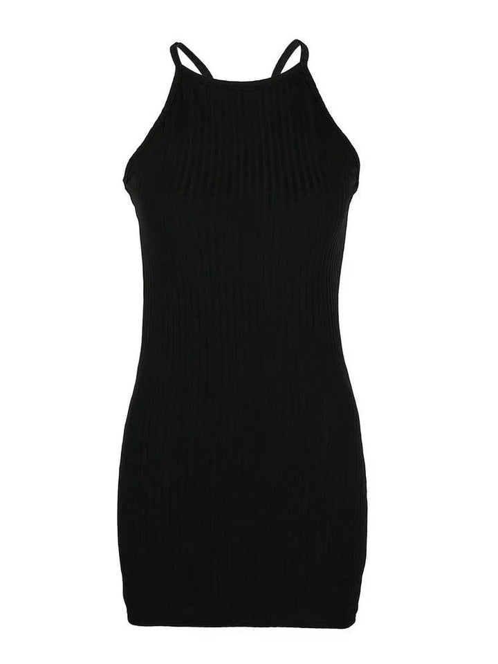 Levoire | Robe Sans Manches En Rib Noir