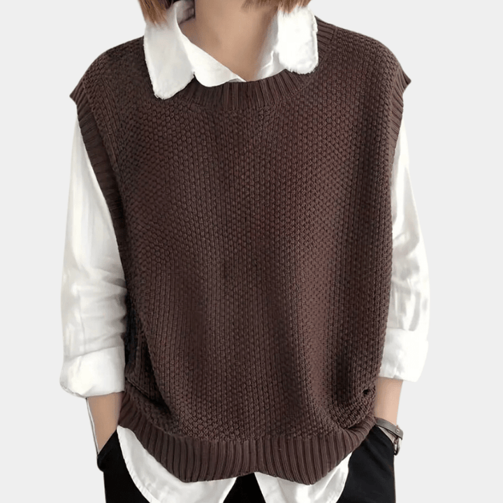 Levoire | Style Élégant Gilet Jumper Pull Femme Pull Café