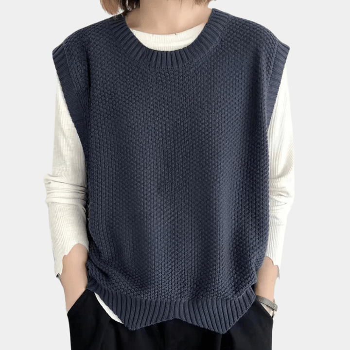 Levoire | Style Élégant Gilet Jumper Pull Femme Pull Bleu marine