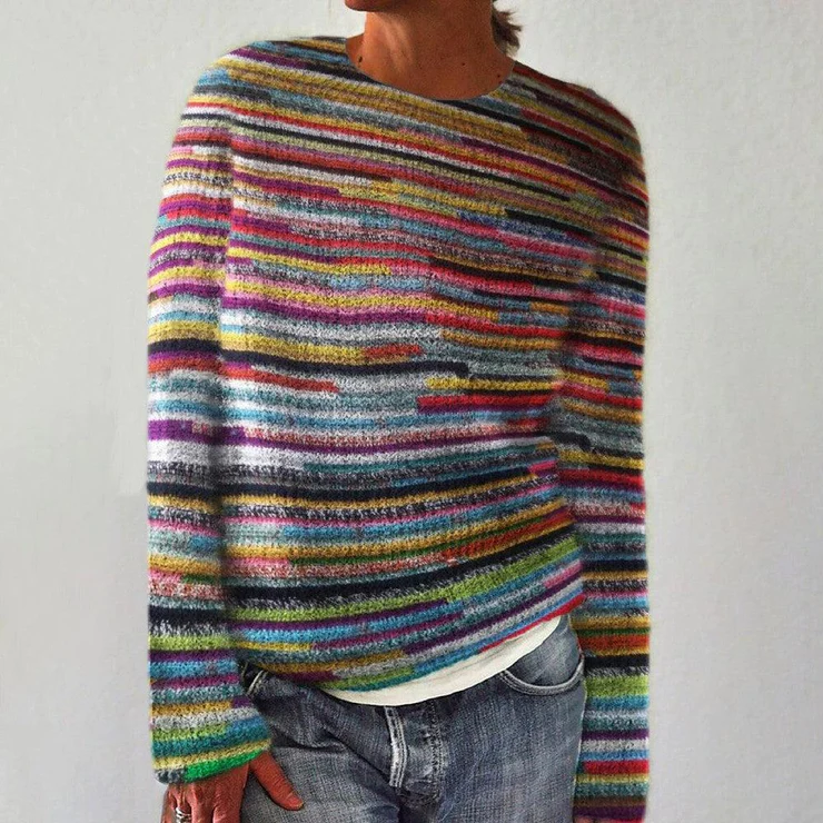 Levoire | Pull Raye À Manches Longues, Unique Et Tendance 2XL