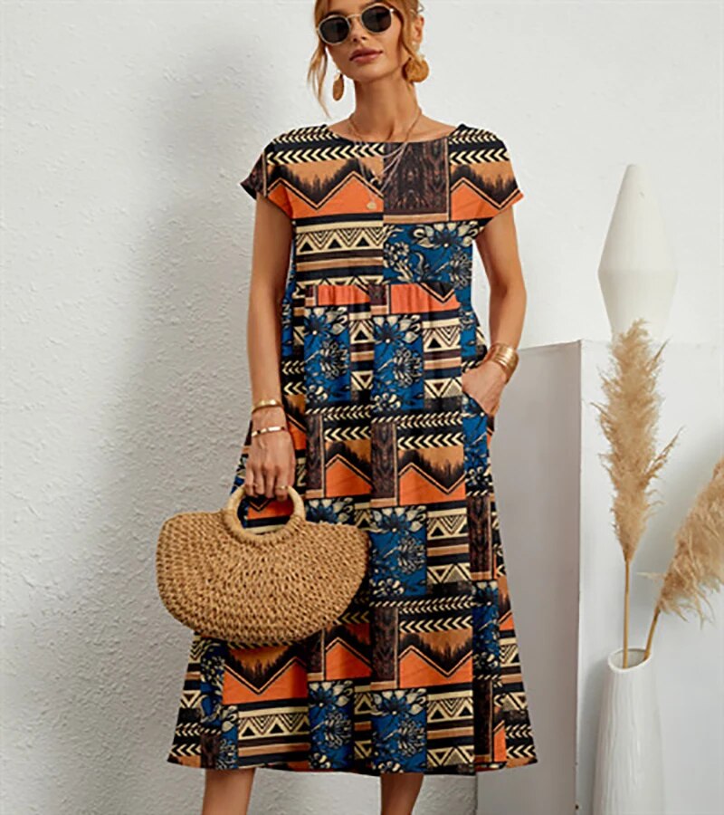 Levoire | Robe Fluide Élégante Et Élégante Orange S