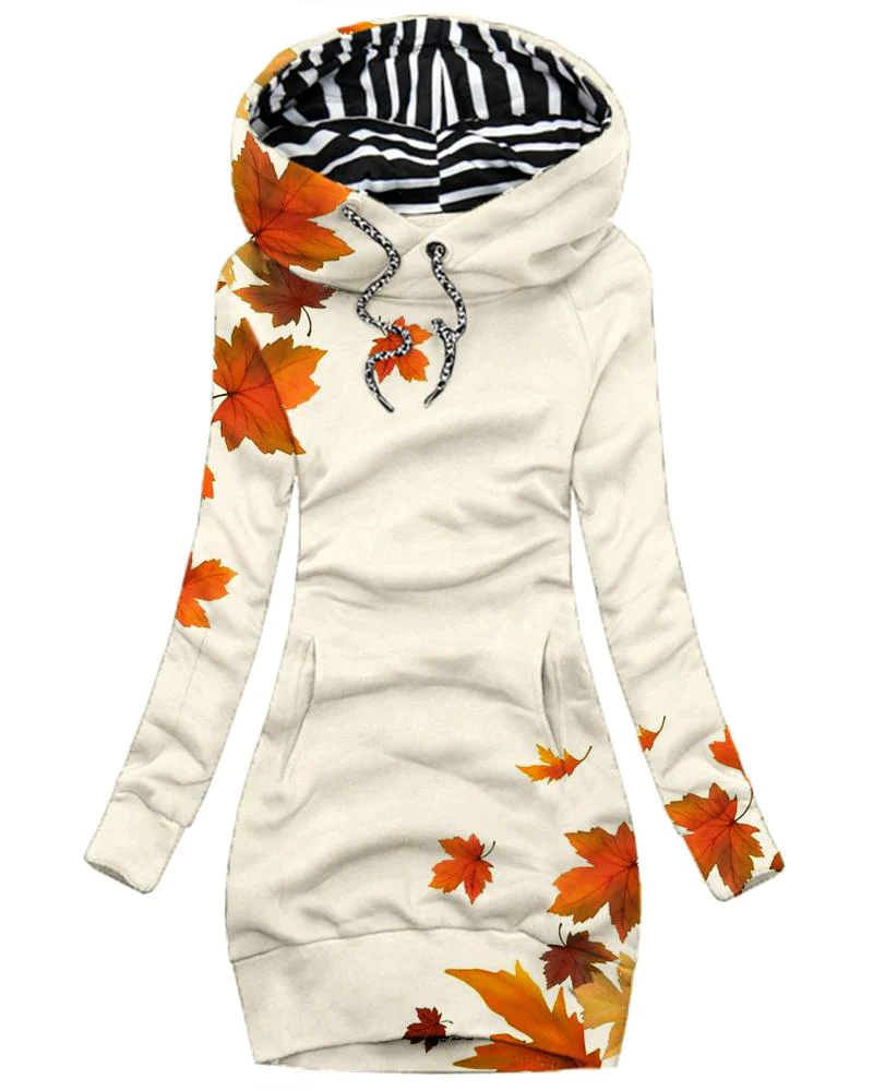 Levoire | Pull À Manches Longues Avec Motif De Feuille D'Érable Pour Femmes Blanc