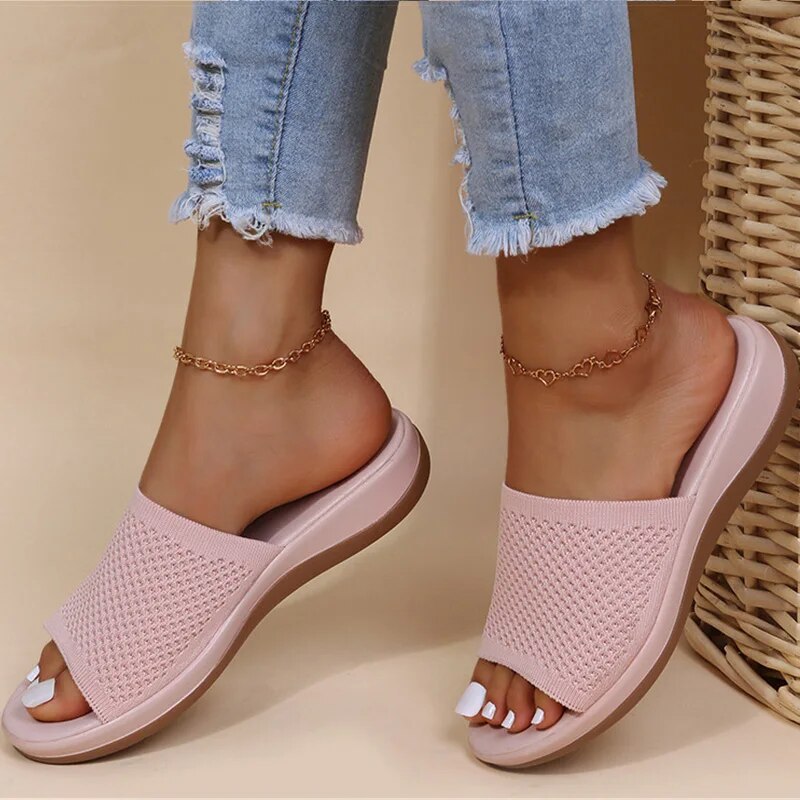 Levoire | Sandales À Enfiler En Mesh Respirant Pour Femmes Rose clair