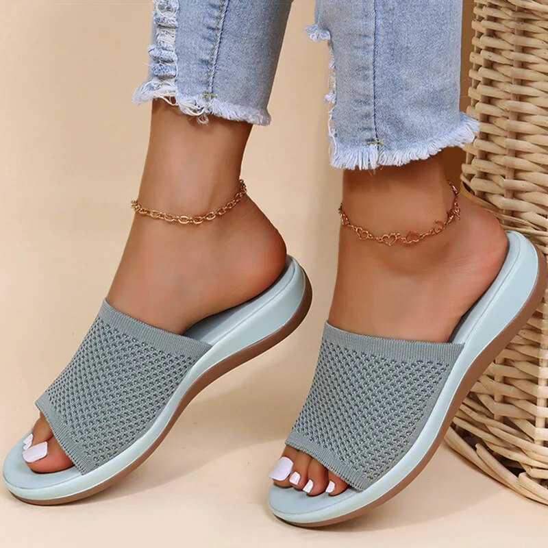 Levoire | Sandales À Enfiler En Mesh Respirant Pour Femmes Bleu clair
