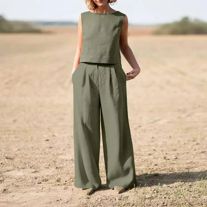 Levoire | Lin Coton Deux Pièces Série vert olive