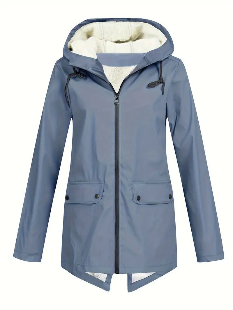 Levoire | Veste à capuche à manches longues chaude avec zip Bleu clair