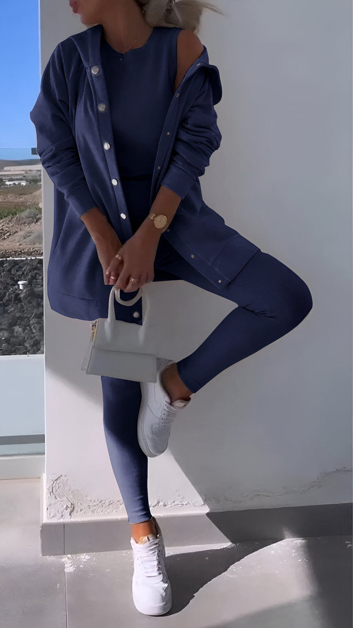 Levoire | Ensemble De Salon En Matériau Doux Bleu marine