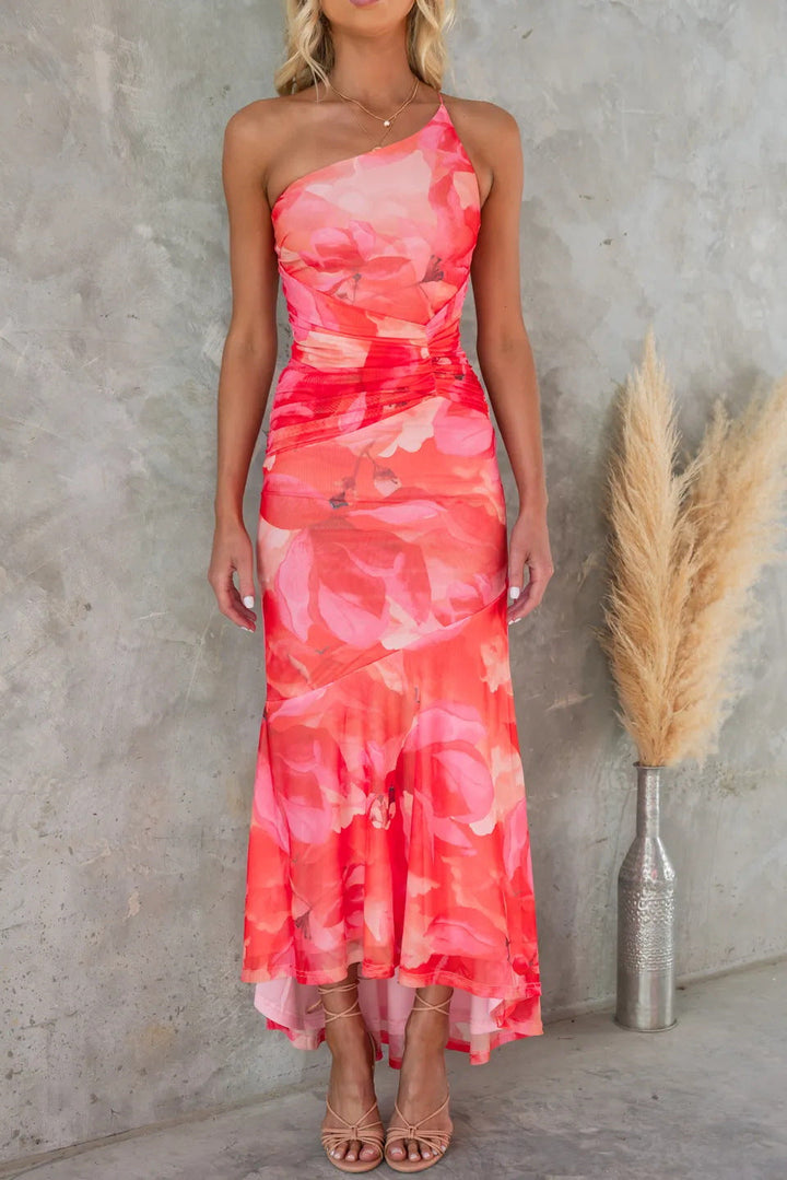 Levoire | Robe D'Été À Volants Superposés Rot