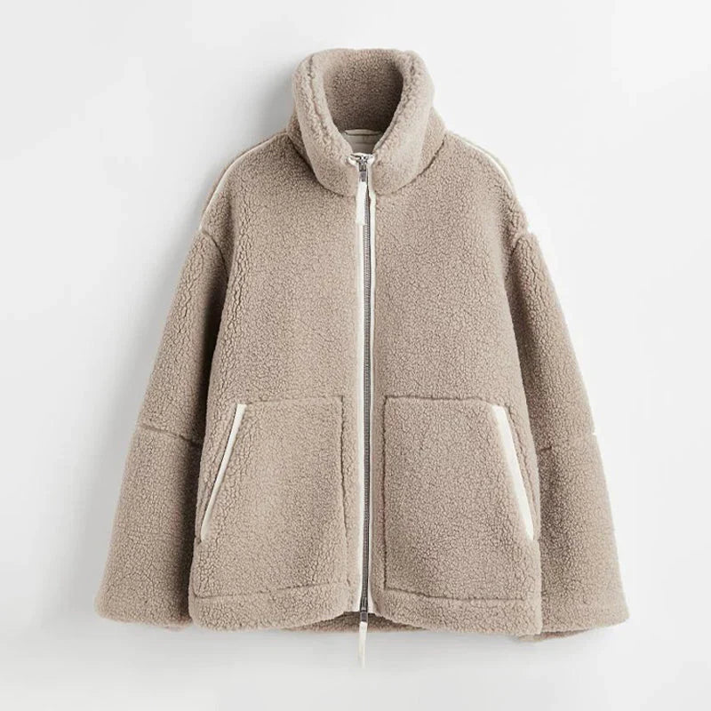 Levoire | Veste En Teddy Surdimensionnée Chaude Café