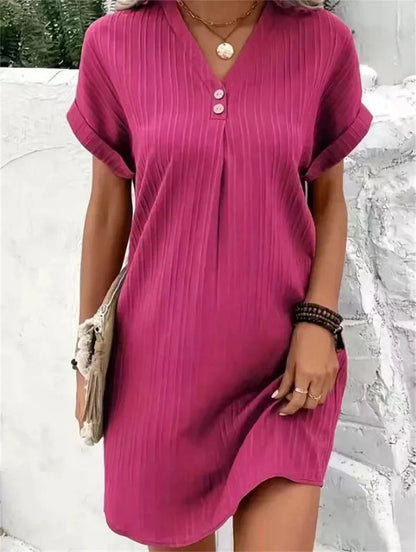 Levoire | Robe Col V Confortable Rosa