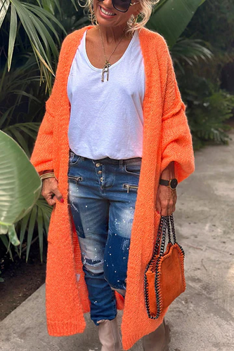 Levoire | Veste Midi Tricot Avec Imprimé Au Dos Et Poche Confort Et Style