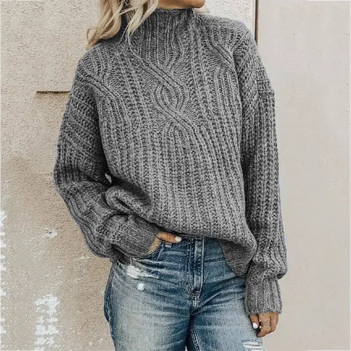 Levoire | Pull À Cables Élégant De Printemps Gris