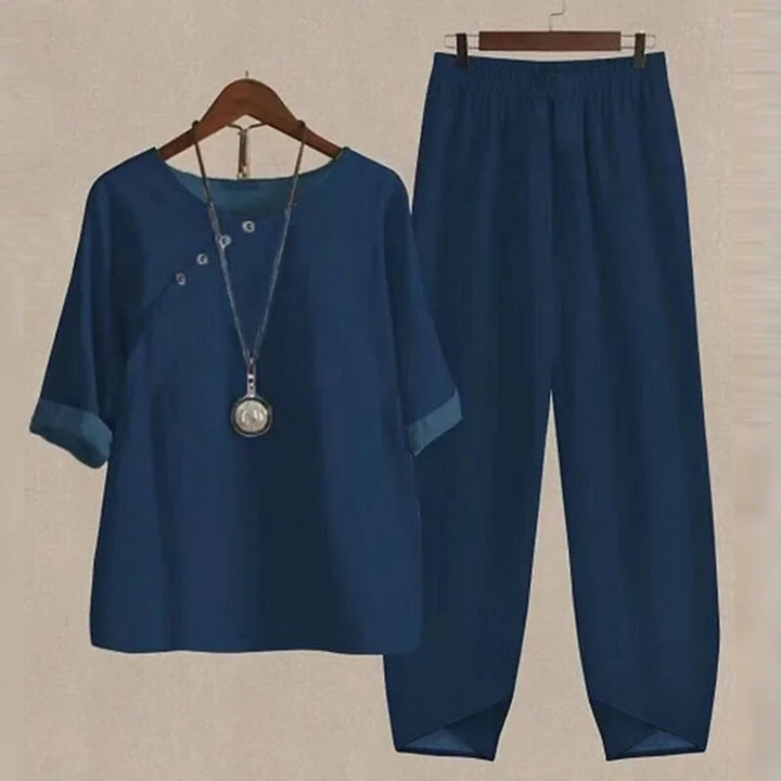 Levoire | Tenue Imprimé Moderne Asymétrique Bleu