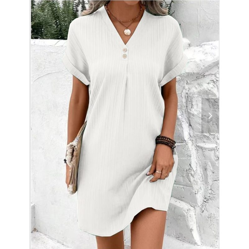 Levoire | Robe V Décolleté Confortable Légère Et Élégante Blanc
