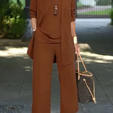 Levoire | Élégant Costume Femme 3 Pièces Marron foncé