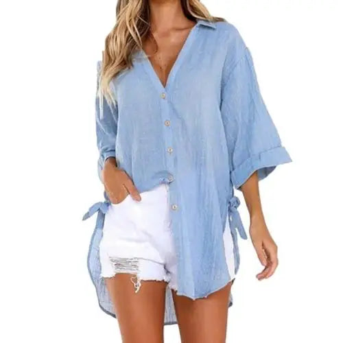 Levoire | France Blouse - Décontracté Et Confortable Bleu