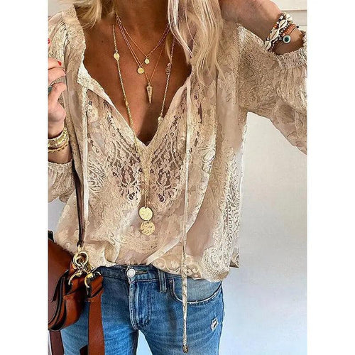 Levoire | Blouse En Chiffon Avec Dentelle Pour Femmes