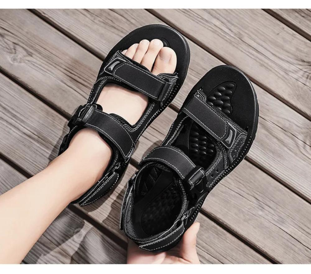 Levoire | Sandales Ouvertes Pour Hommes Noir