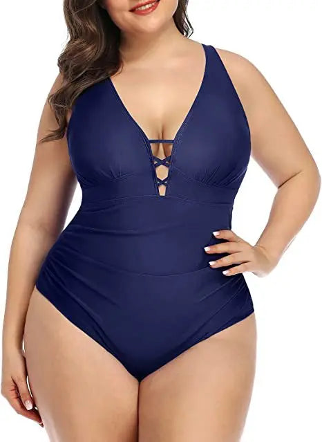 Levoire | Maillot De Bain Floral Décolleté En V Séduisant bleu foncé