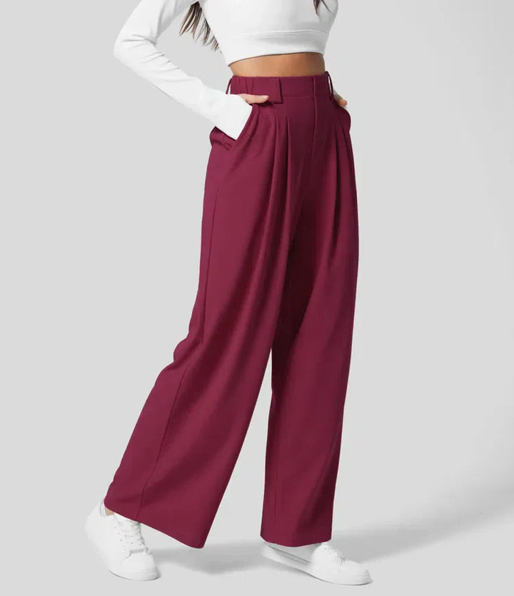 Levoire | Pantalons Taille Haute Avec Poches Latérales Rot